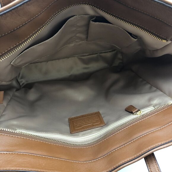 Coach Taylor Alexis Leather Carryall Tote Brown Shoulder Bag Leather Satchel - Picture 9 of 16